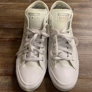 Converse all white high-tops